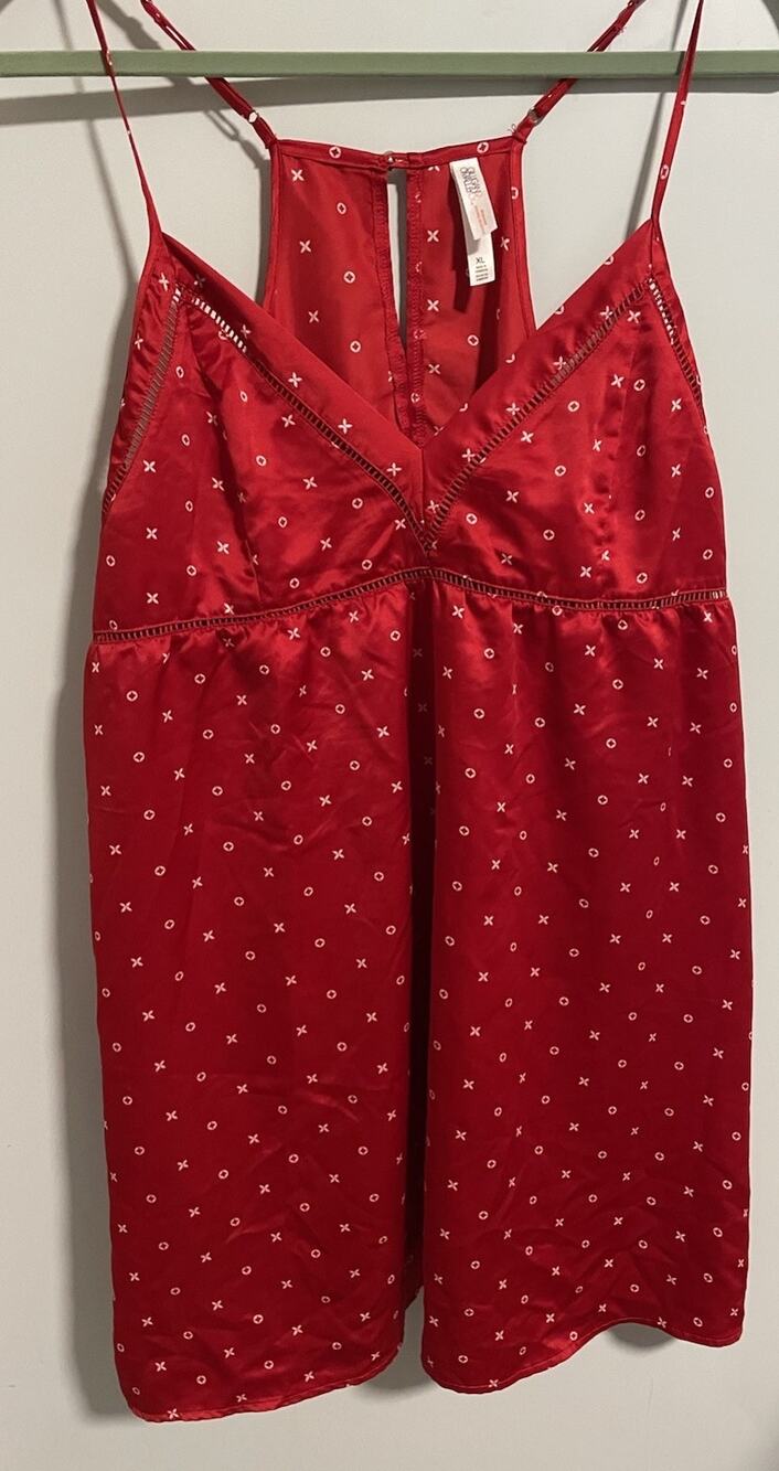 Gilligan and o'malley Sleepwear Satin Red Nightgown Camisole Sz XL